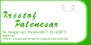 kristof palencsar business card